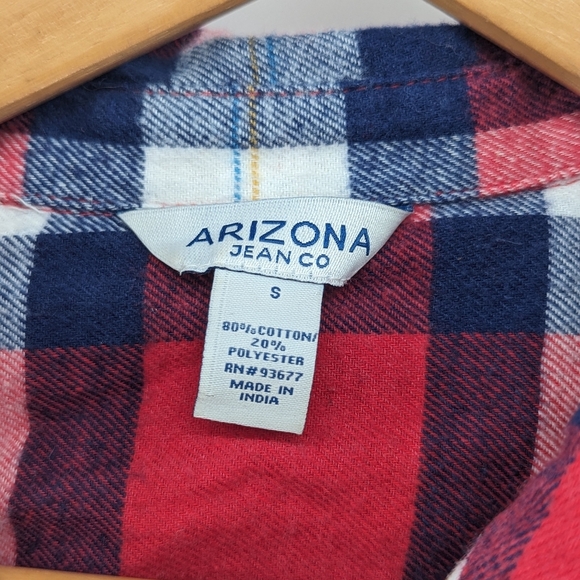 Arizona Red Blue and White Flannel, vintage - Picture 6 of 8